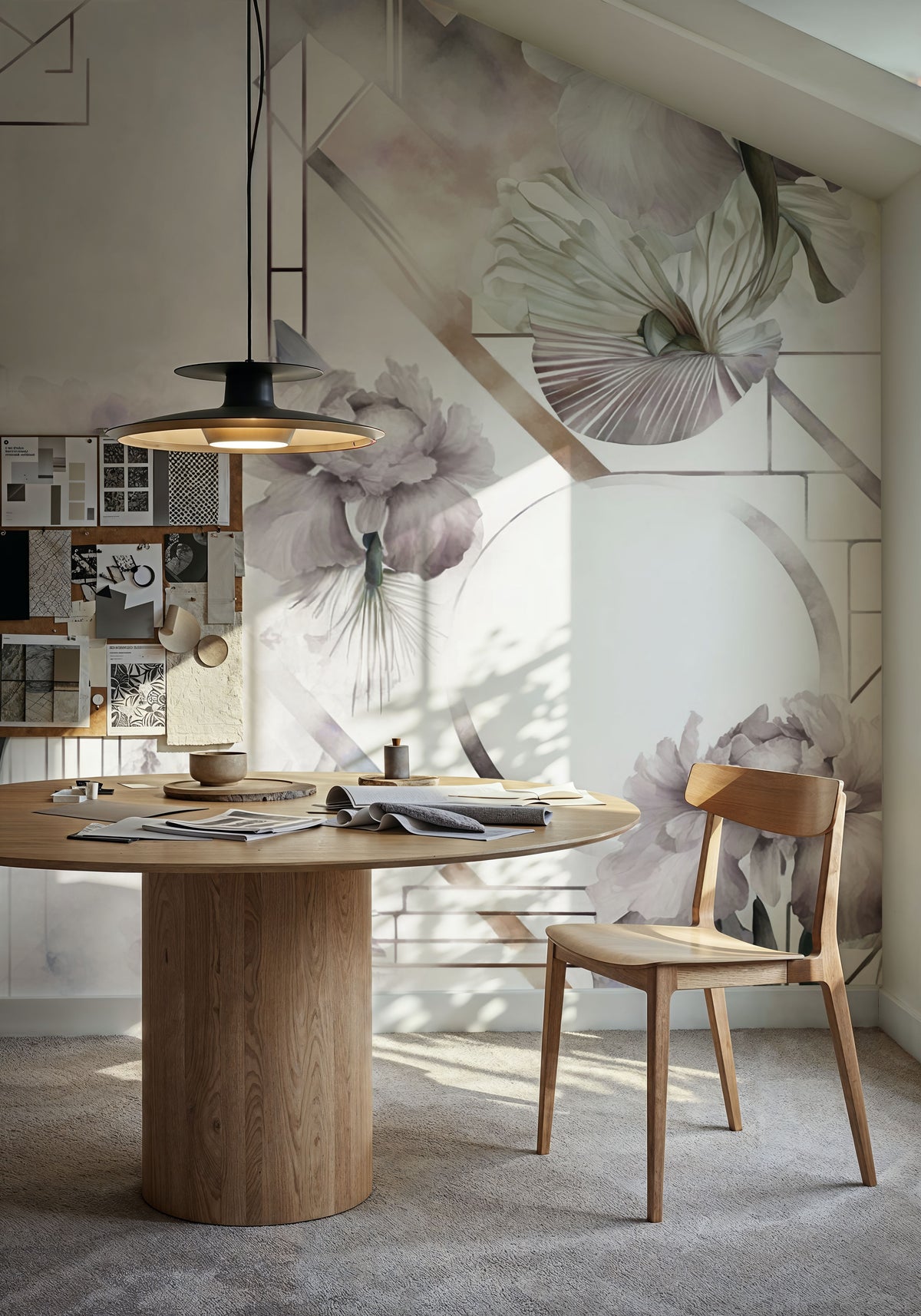 Watercolor Geometry Shine Mural Wallpaper - room preview 02