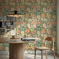 Harvest Paisley Mini Green Mural Wallpaper - room preview 02