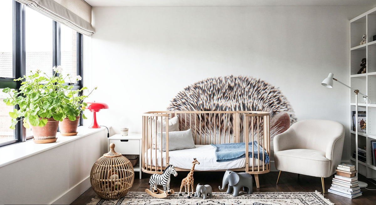 Peeking Hedgehog Mural Wallpaper - room preview 02