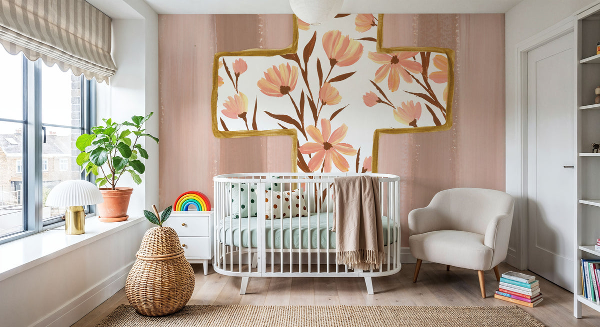 Floral Cross IV Mural Wallpaper - room preview 02