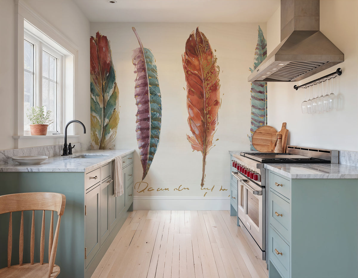 Spiced Nature XII Soft White Mural Wallpaper - room preview 02