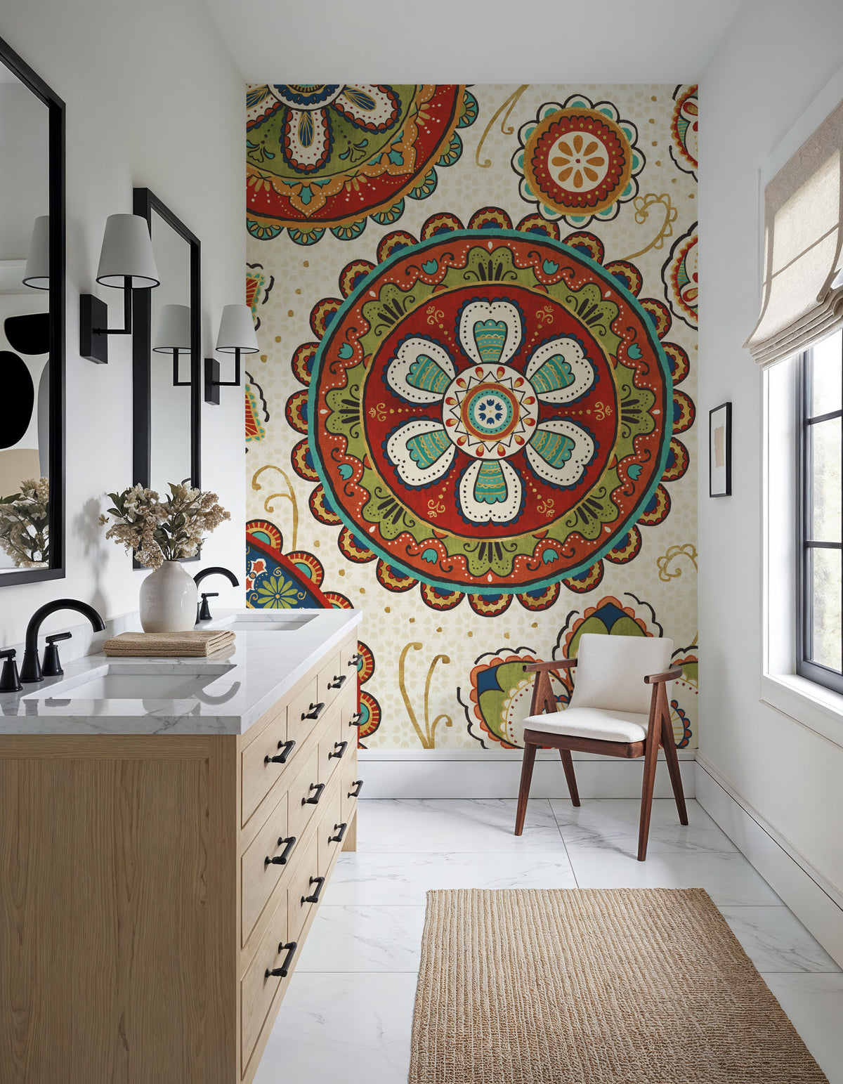 La Vida Medallion Mural Wallpaper - room preview 02