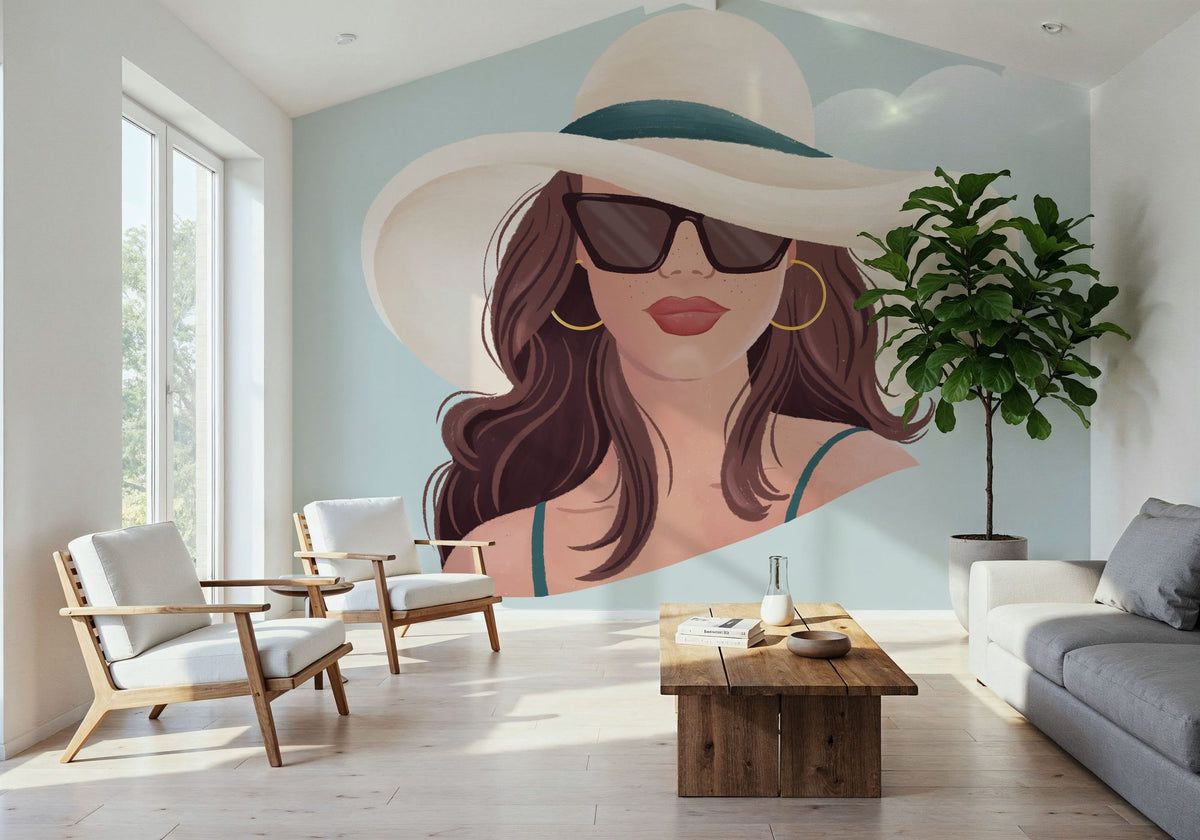 Beach Girl II Mural Wallpaper - room preview 02