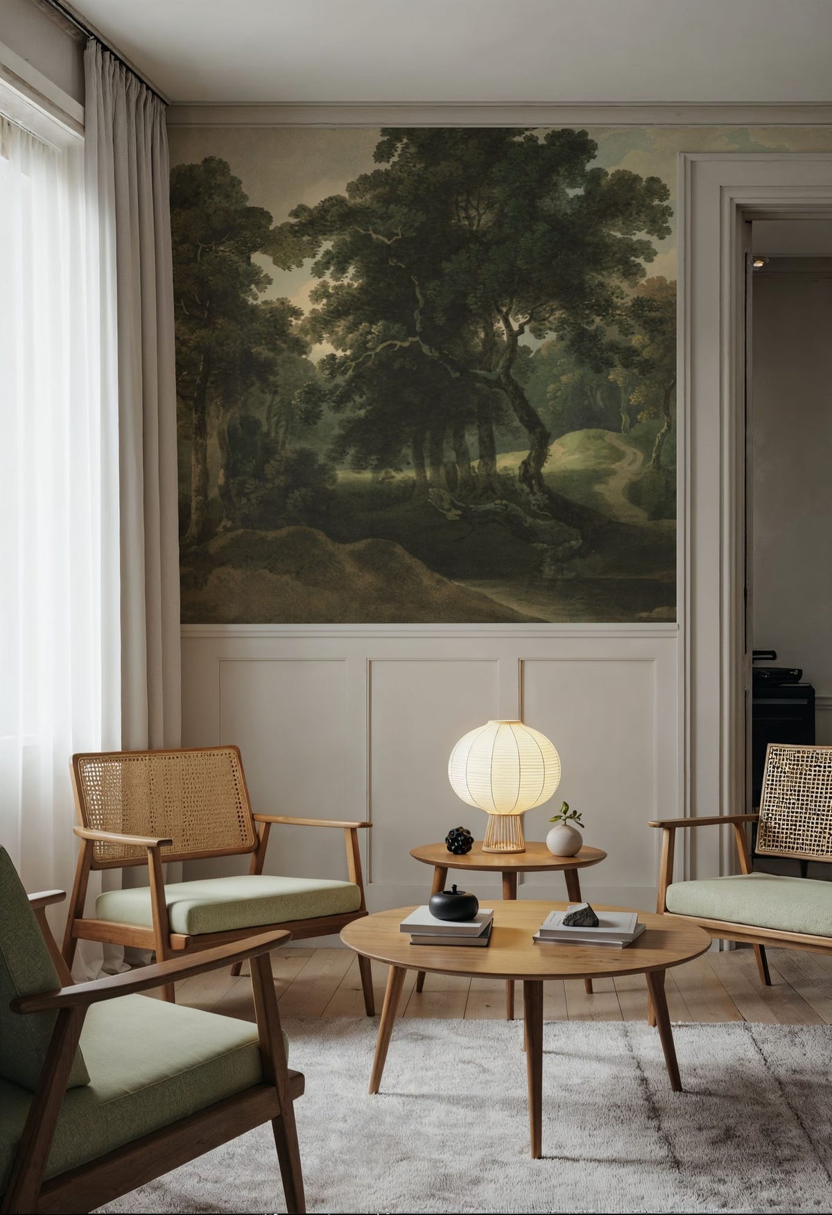 Historic Lands, Forest Green Mural Wallpaper - room preview 02