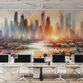 Vibrant Cityscape At Sunset Mural Wallpaper - room preview 02