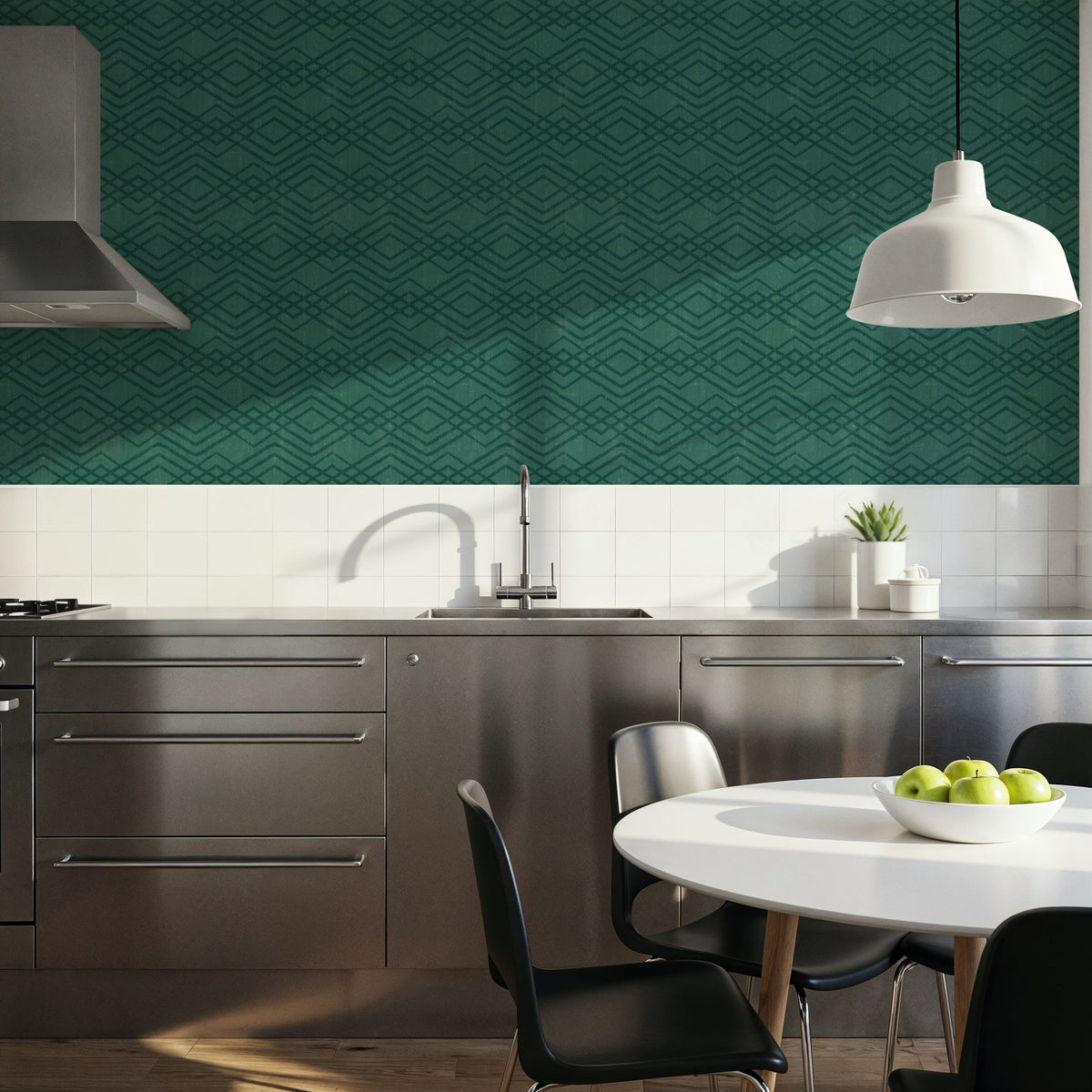 Woodland Waves Tropical Green Mural Wallpaper - room preview 02