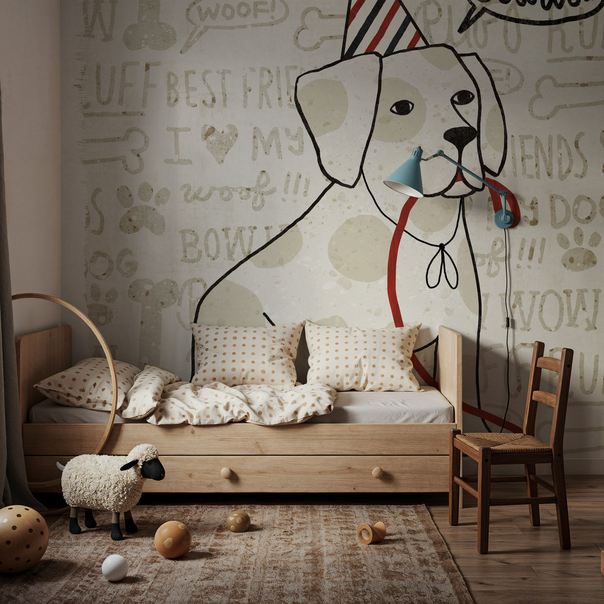 Puppy Love VIII Mural Wallpaper - room preview 02