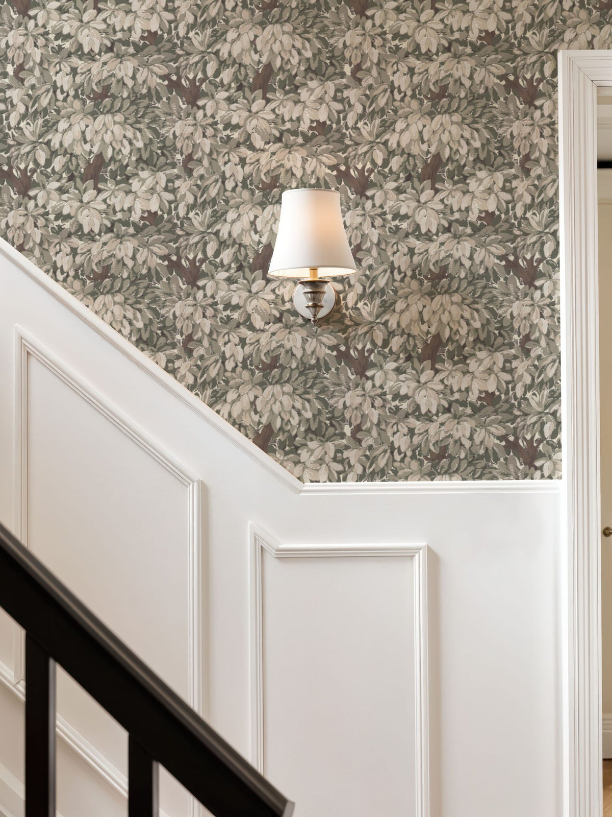 Tree Bower, Khaki Mural Wallpaper - room preview 02