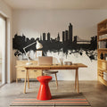 Oslo Skyline Black & White Mural Wallpaper - room preview 02