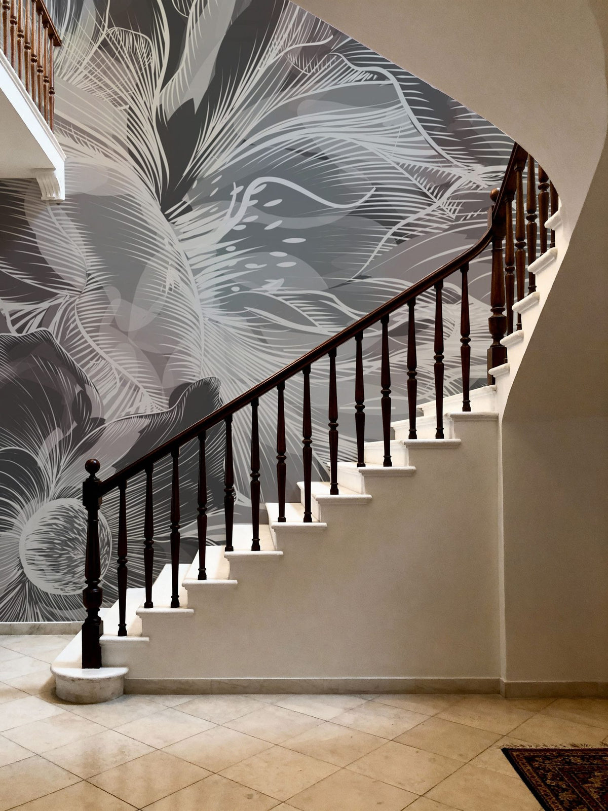 Seeing Through Leaves Dark Mural Wallpaper - room preview 02