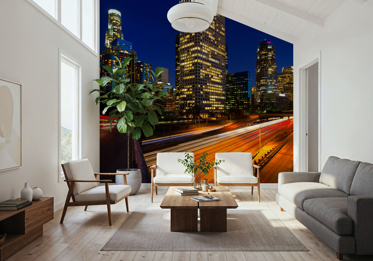 Downtown From the 110 Clear Mural Wallpaper - room preview 02
