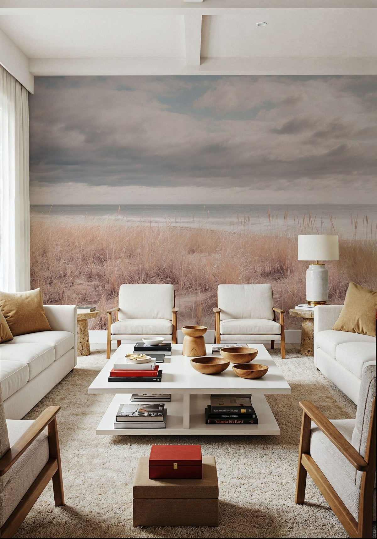 Soft Ocean Mural Wallpaper - room preview 02