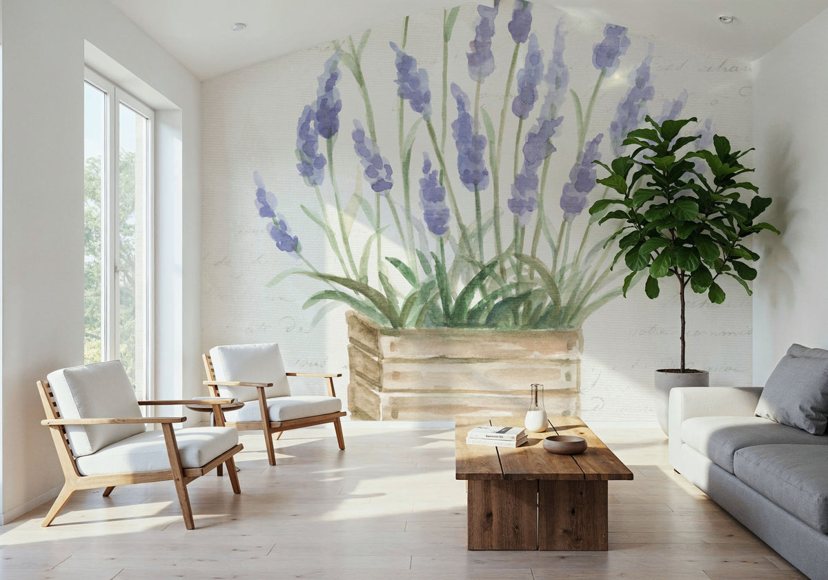 Lavender Fields VII Mural Wallpaper - room preview 02