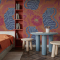 Painterly Tigers Orange Mural Wallpaper - room preview 02