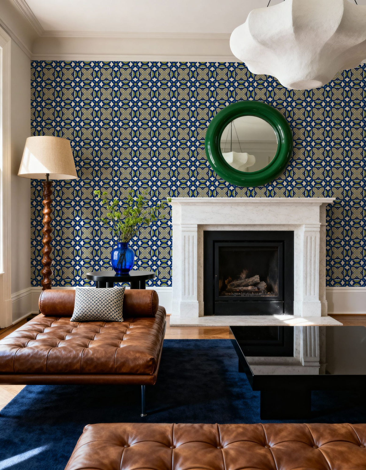 Nara Green Leaves Mural Wallpaper - room preview 02
