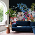 Midnight Floral Mural Wallpaper - room preview 02