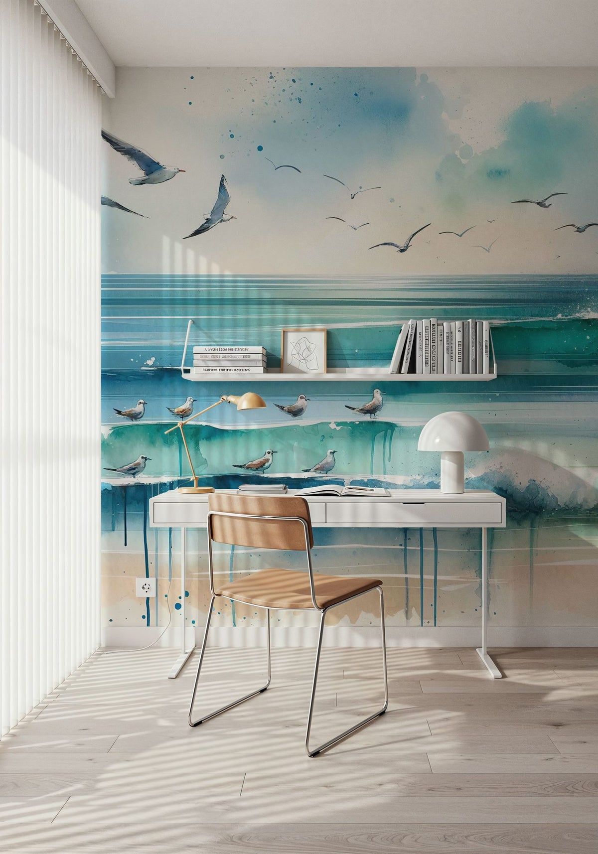 Serene Seascape Mural Wallpaper - room preview 02