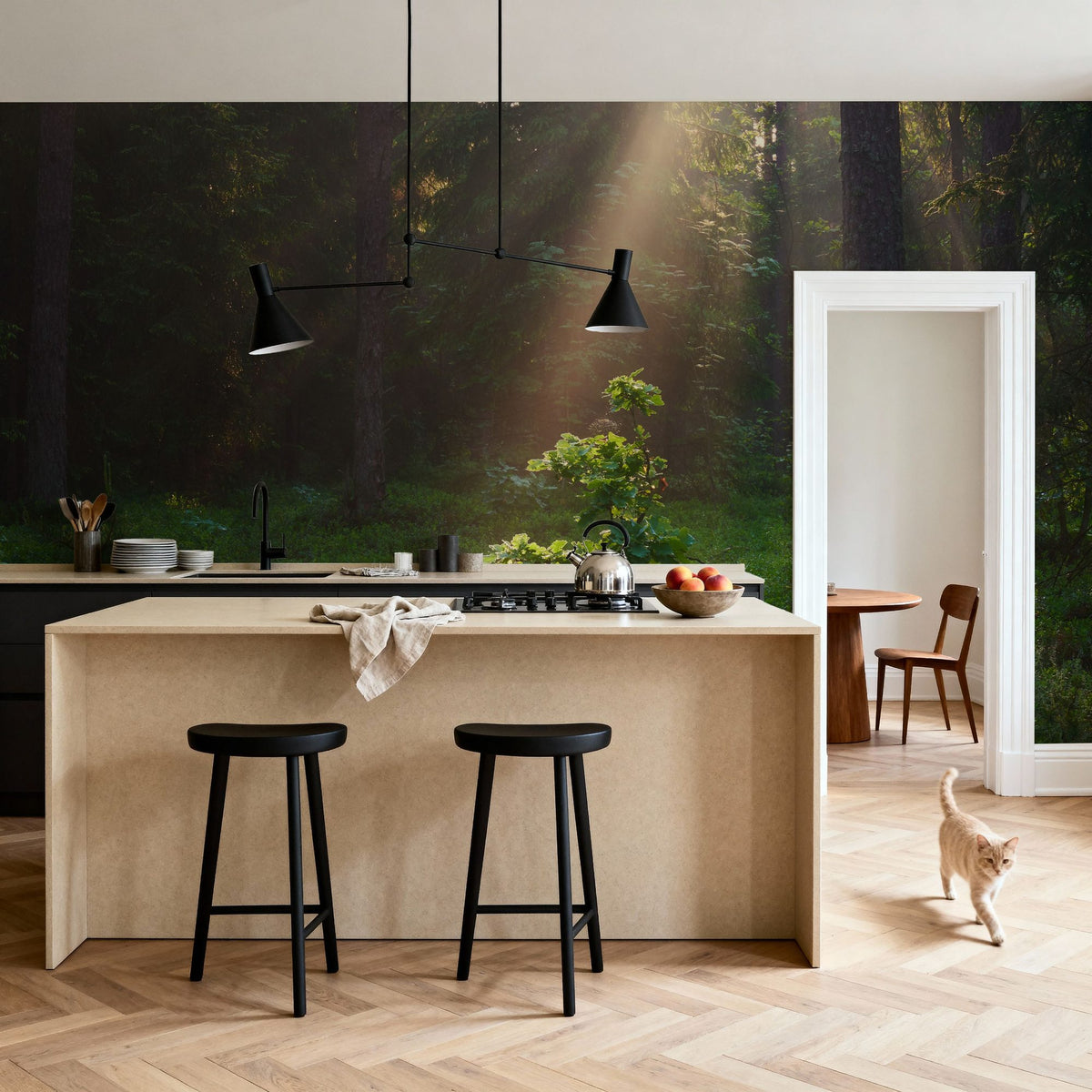 All Alone Tree Mural Wallpaper - room preview 02