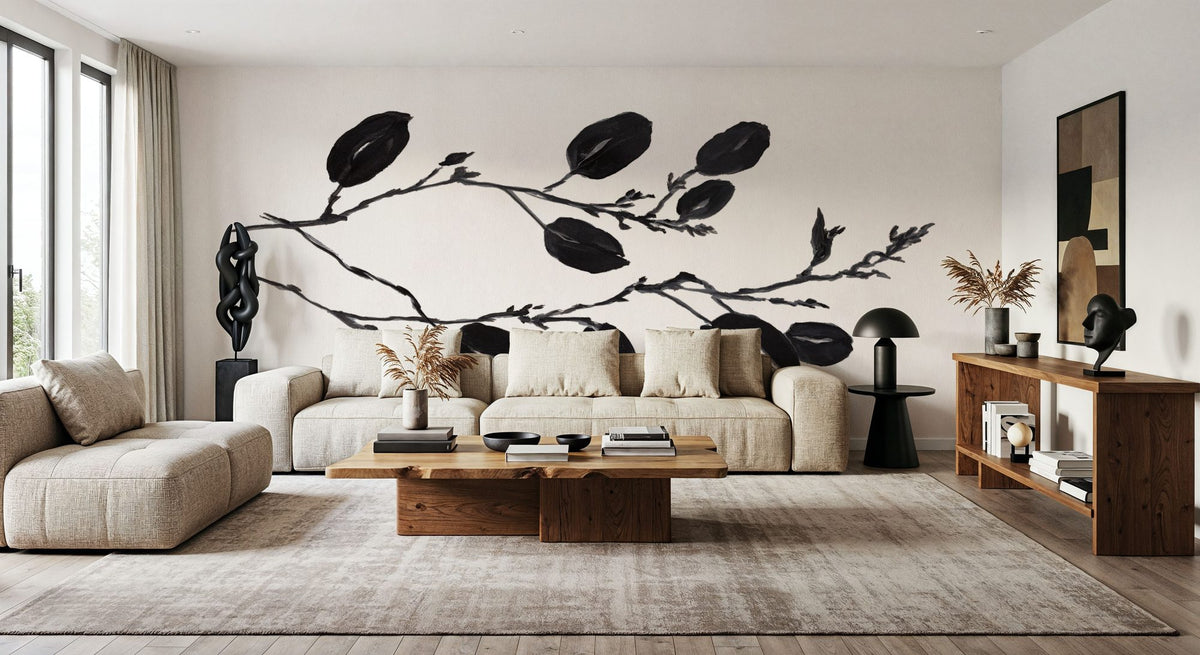 Shadow Leaves I Mural Wallpaper - room preview 02