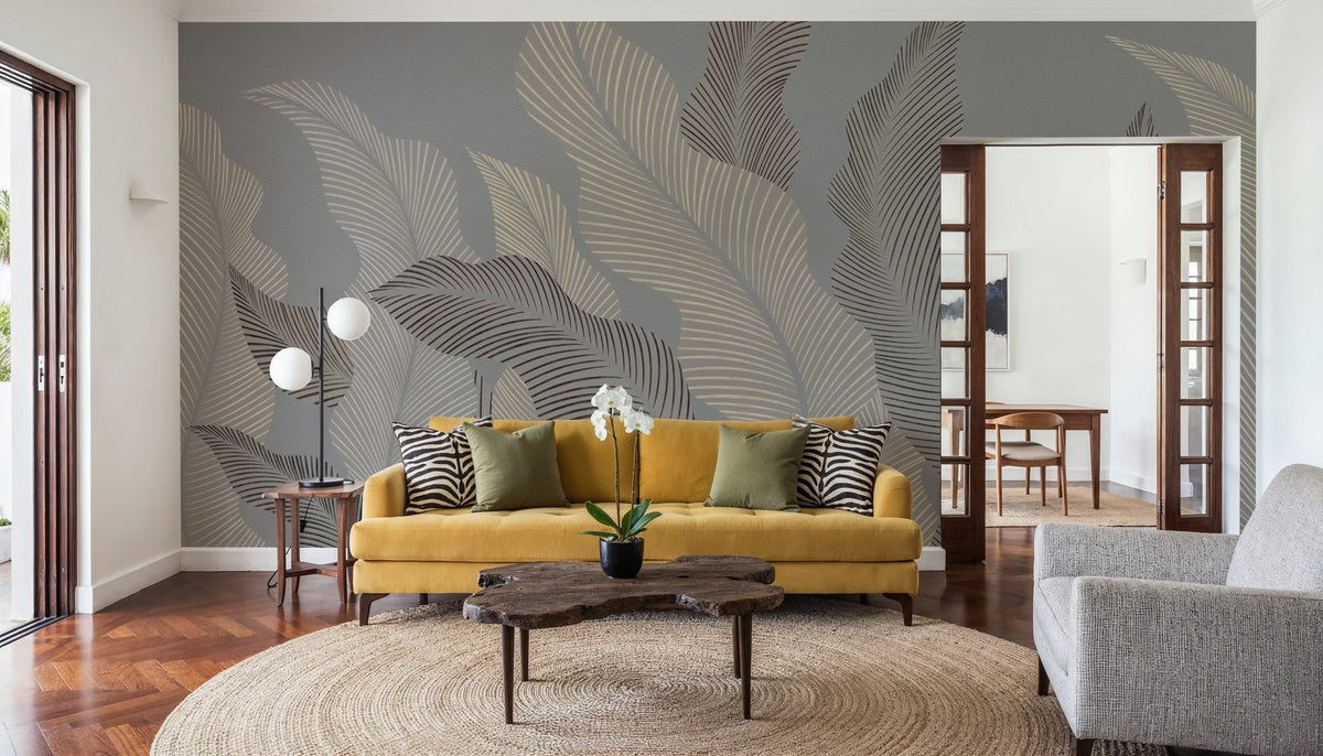 Foliage Flow, Mink Mural Wallpaper - room preview 02