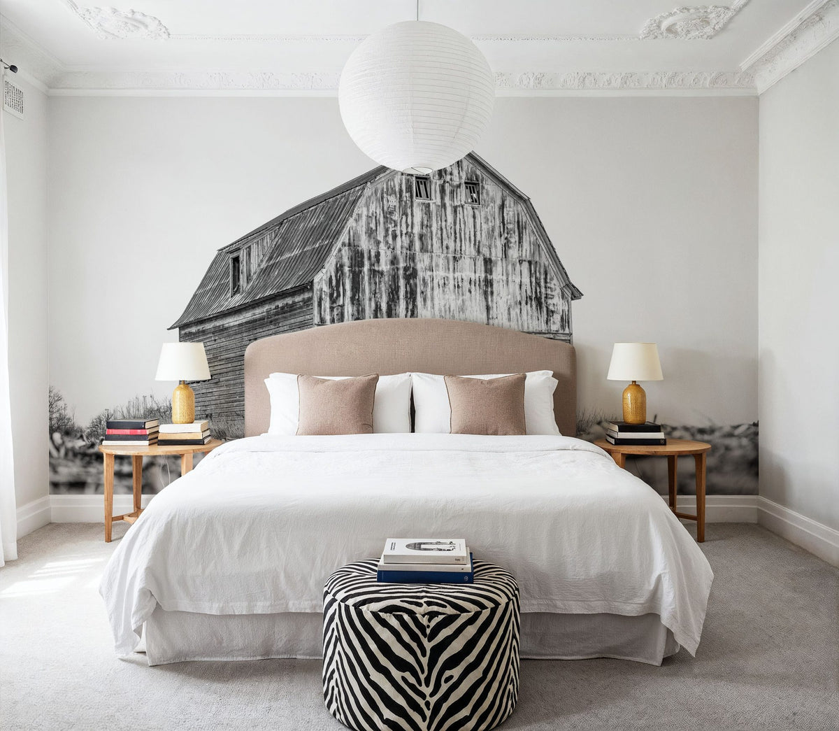 Old Route 66 Barn Mural Wallpaper - room preview 02