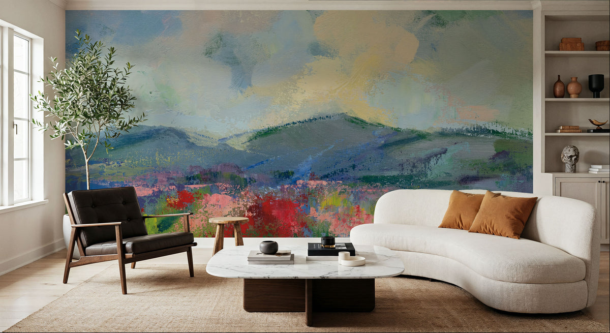 Green Meadow I Mural Wallpaper - room preview 02