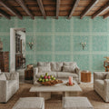Mission Cement Tiles, Pistachio Mural Wallpaper - room preview 02