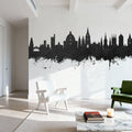 Oxford England Skyline Black & White Mural Wallpaper - room preview 02