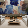 Big Blue Bloom Mural Wallpaper - room preview 02