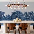 Over the Treetops, Blue Ink Mural Wallpaper - room preview 02