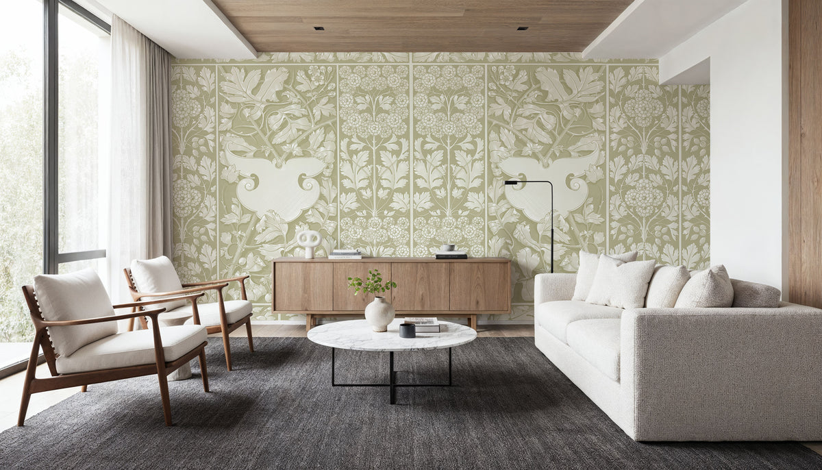 Flowers and Berries Fresh Mural Wallpaper - room preview 02