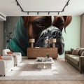 Watercolor Boxer Dog Mural Wallpaper - room preview 02