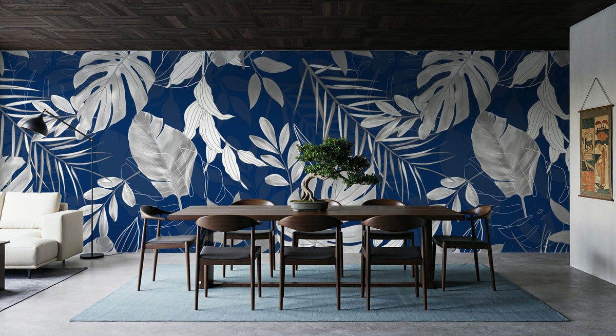 Fall Winds Ahead Mural Wallpaper - Blue Tone - room preview 02