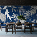 Fall Winds Ahead Mural Wallpaper - Blue Tone - room preview 02
