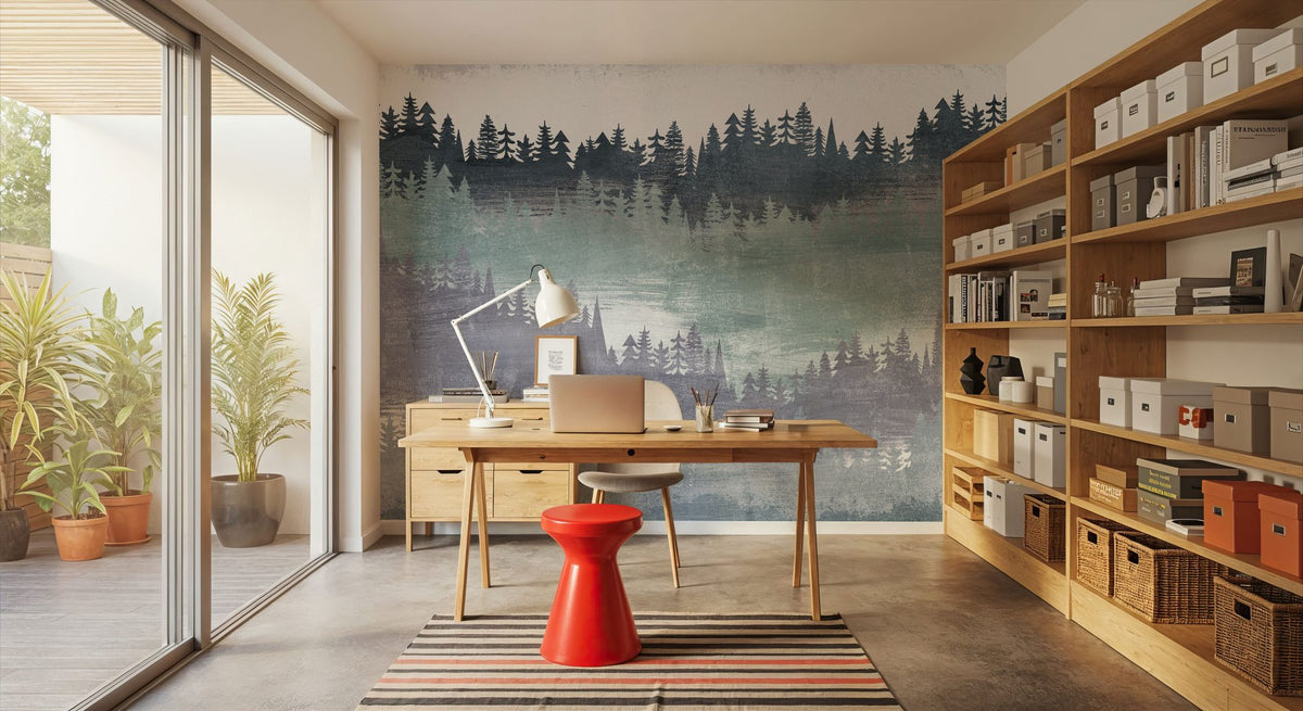 Mountainscape Blush Mural Wallpaper - room preview 02
