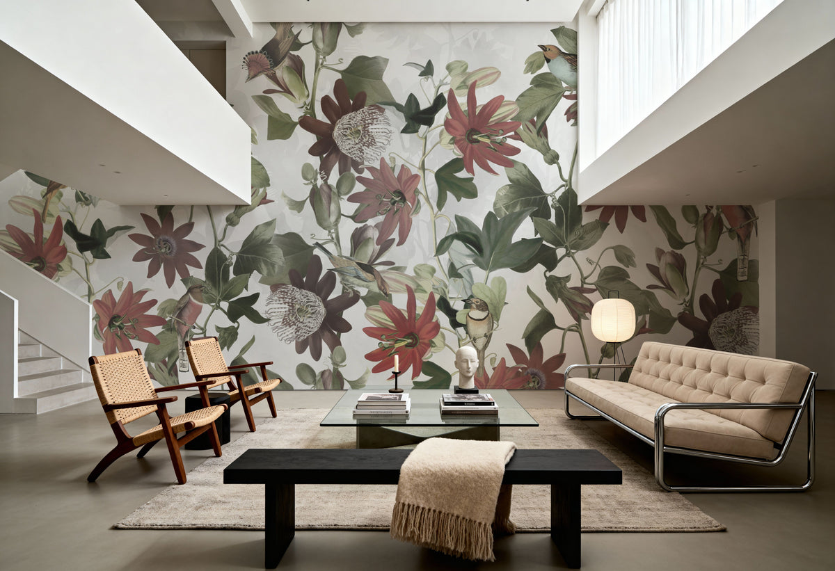 Seven Birds Mural Wallpaper - room preview 02