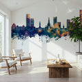 Salford England Skyline Blue & Bronze Mural Wallpaper - room preview 02