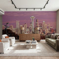 Pink Twilight Metropolis Mural Wallpaper - room preview 02