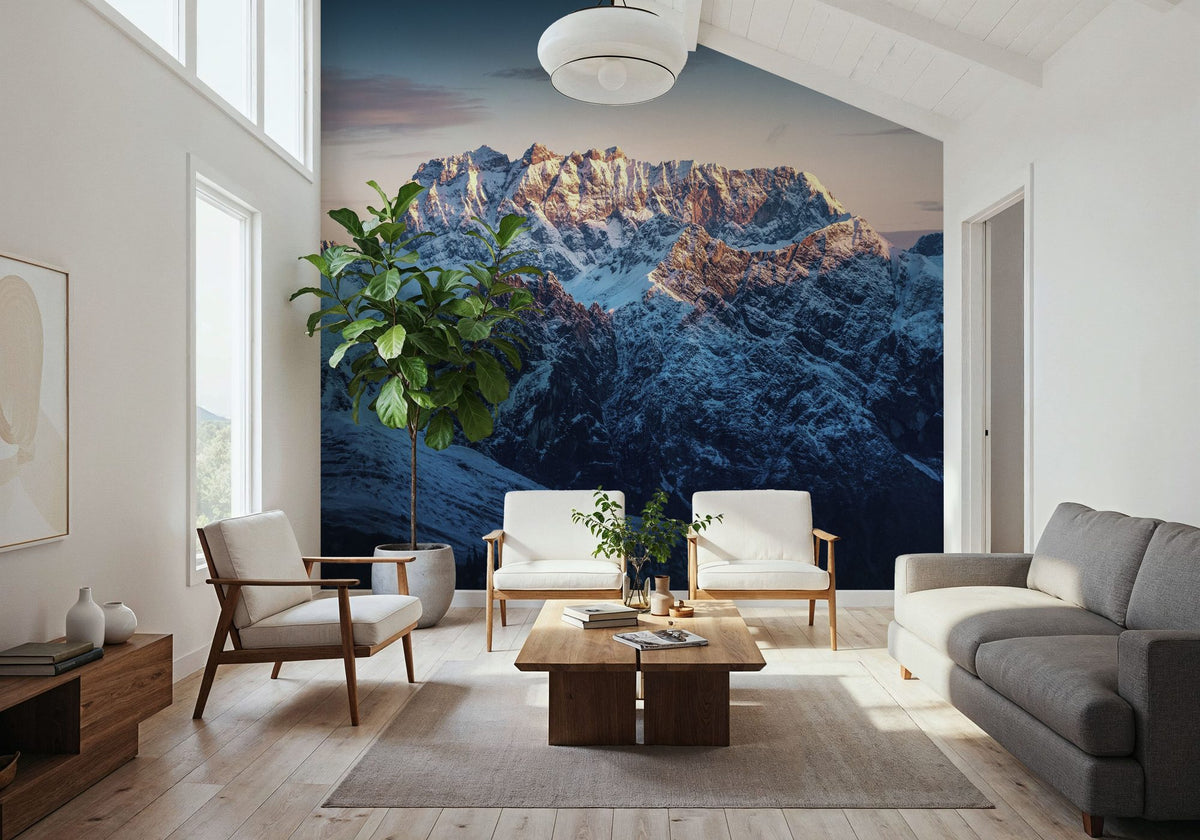 Sunlit Mountain Mural Wallpaper - room preview 02