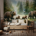 Watercolor Bear Family Mural Wallpaper - room preview 02