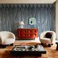 Medici Drapes, Stone Blue Mural Wallpaper - room preview 02