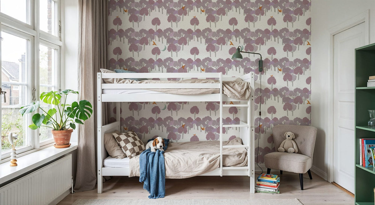 The Key to the Forest, Pink Mural Wallpaper - room preview 02