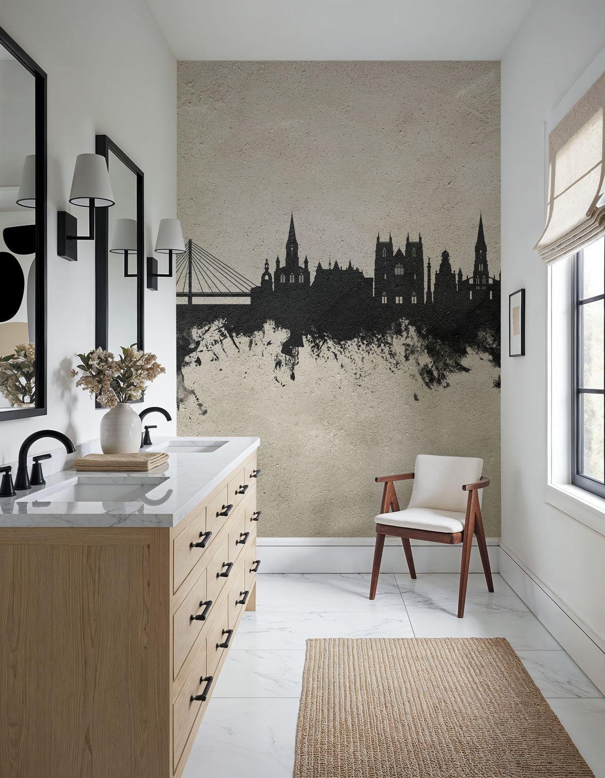 Nantes France Skyline Concrete Mural Wallpaper - room preview 02