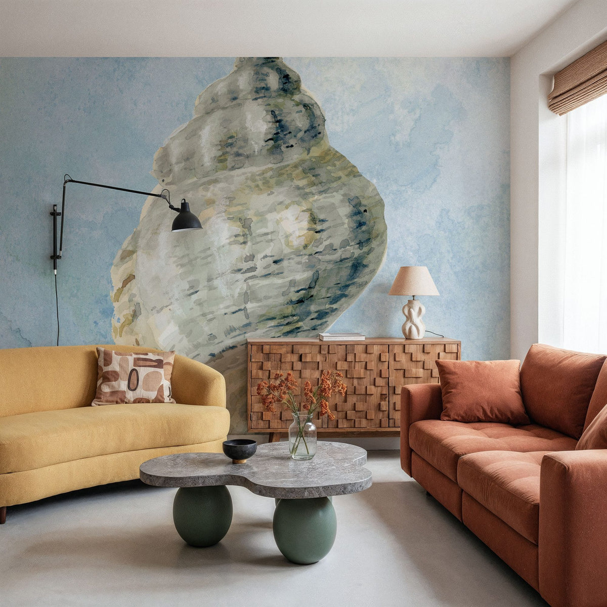 Coastal Bliss IV Mural Wallpaper - Neutral Tone - room preview 02