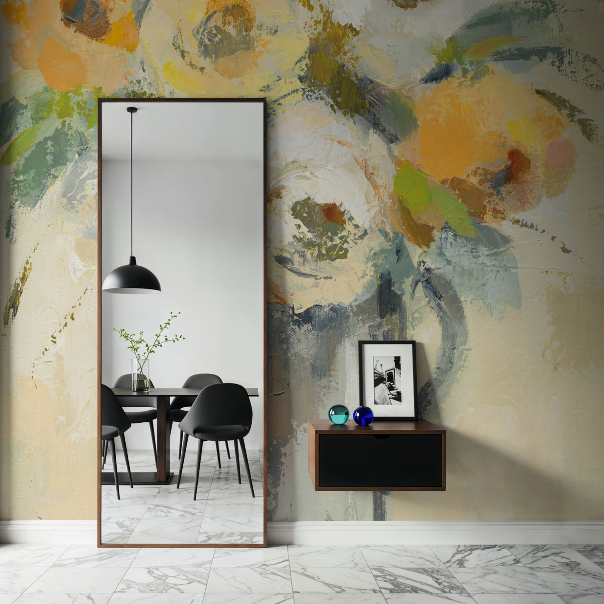 Flowers in a Jug Mural Wallpaper - room preview 02