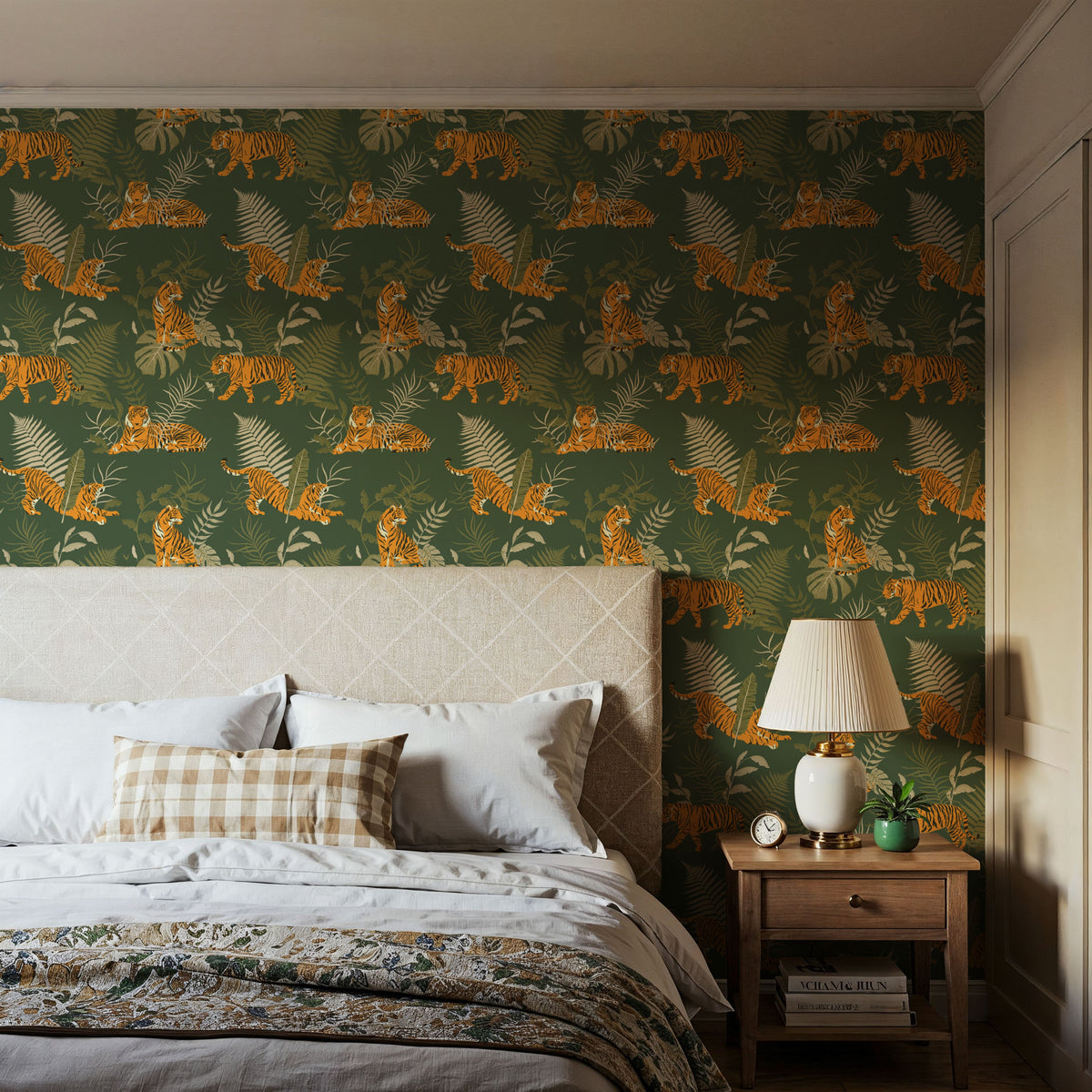 Tiger Scene Mural Wallpaper - room preview 02