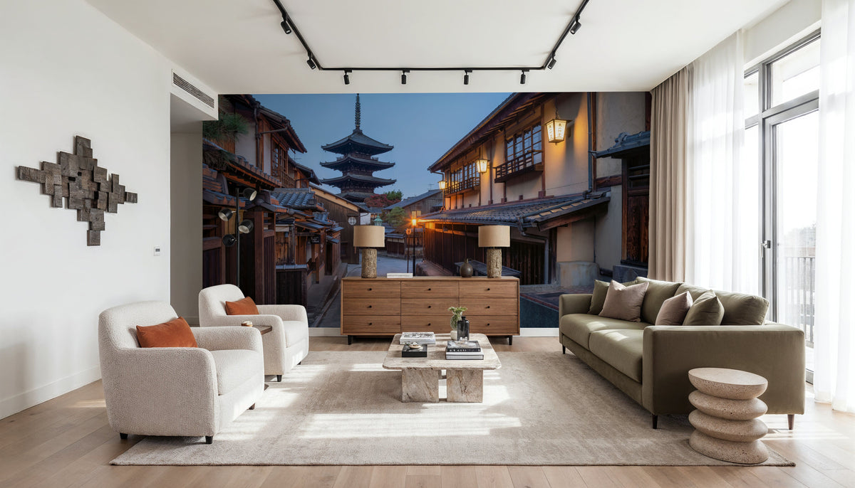Yasaka Pagoda At Night Mural Wallpaper - room preview 02