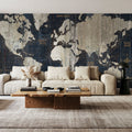 Old World Map Blue Mural Wallpaper - room preview 02