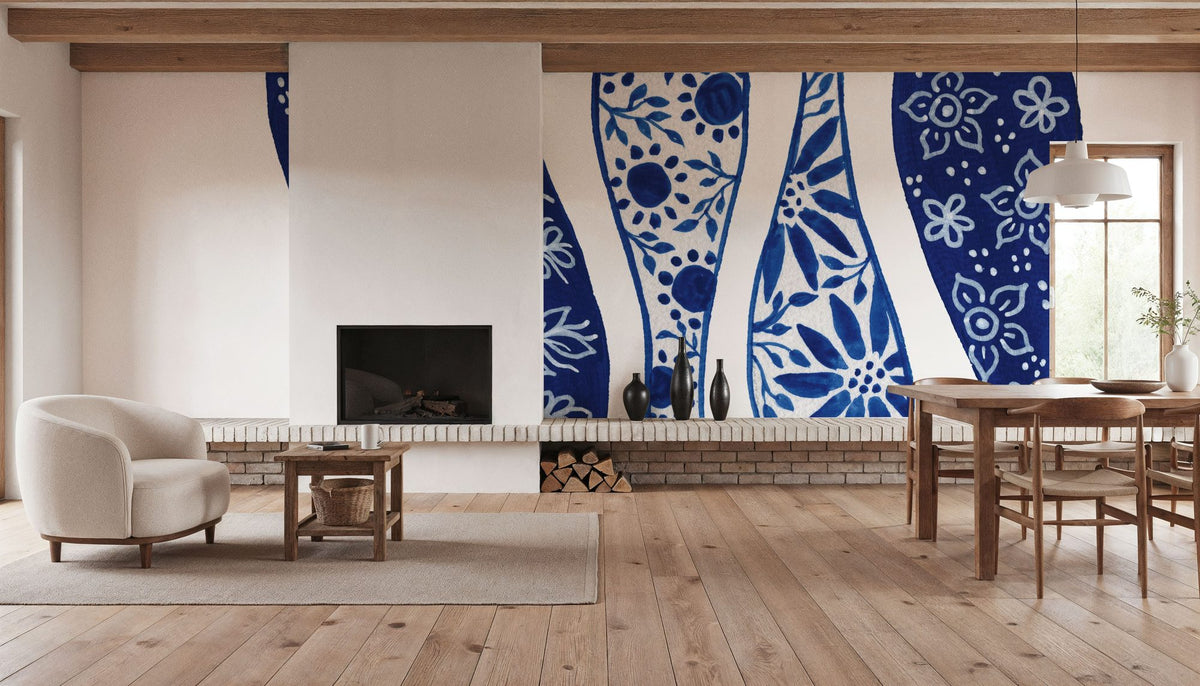Coastal Chinoiserie VII Mural Wallpaper - room preview 02