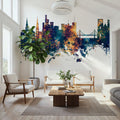 Inverness Scotland Skyline Blue & Bronze Mural Wallpaper - room preview 02